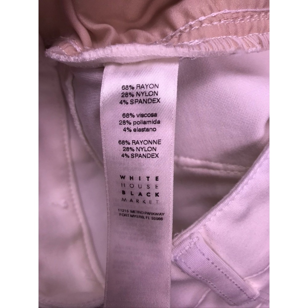 WHBM Skinny Ankle Pants Womens 4 White Zipper Pockets Stretch - Picture 9 of 14